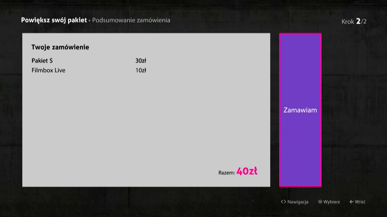 Wybór pakietów - dekoder