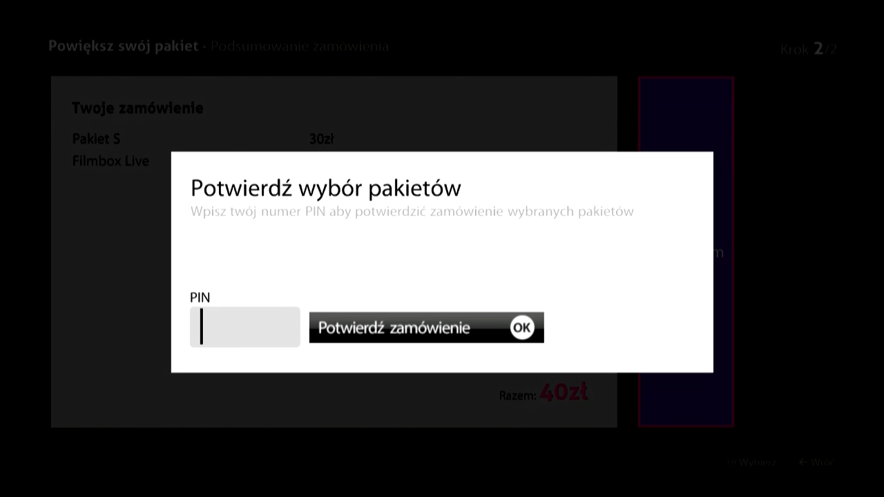 Wybór pakietów - dekoder