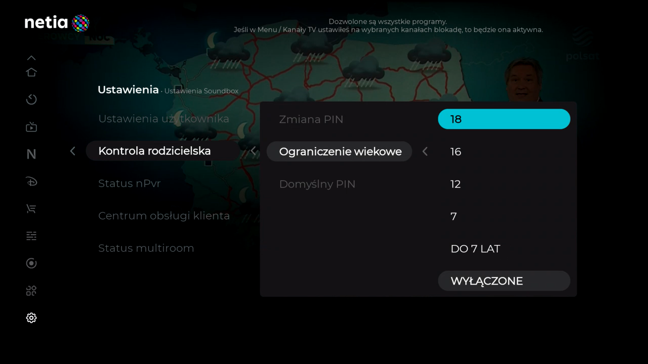 Netia Soundbox 4K - kontrola rodzicielska
