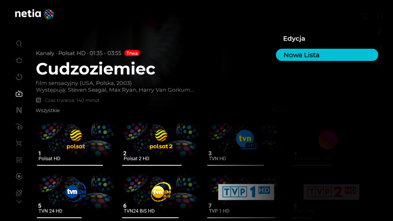 Netia Soundbox 4K - Tworzenie nowej listy kanałów ulubionych