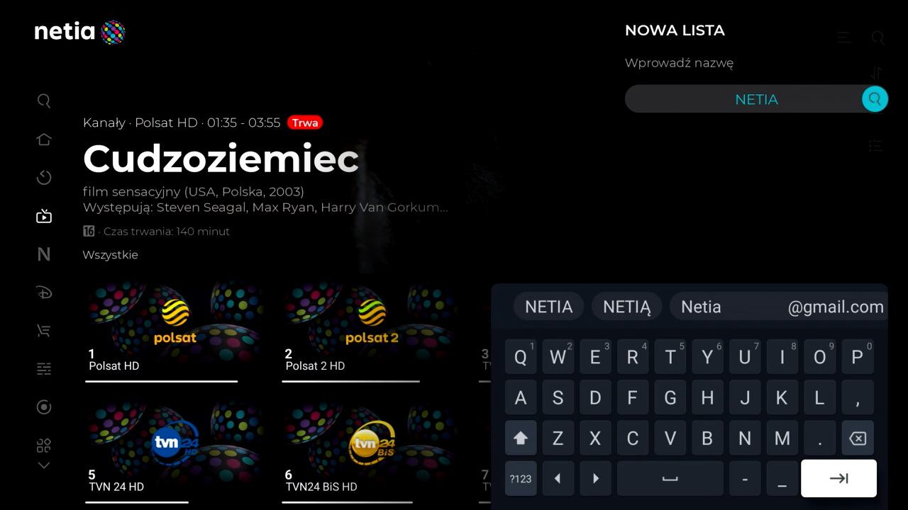 Netia Soundbox 4K - Tworzenie nowej listy kanałów ulubionych