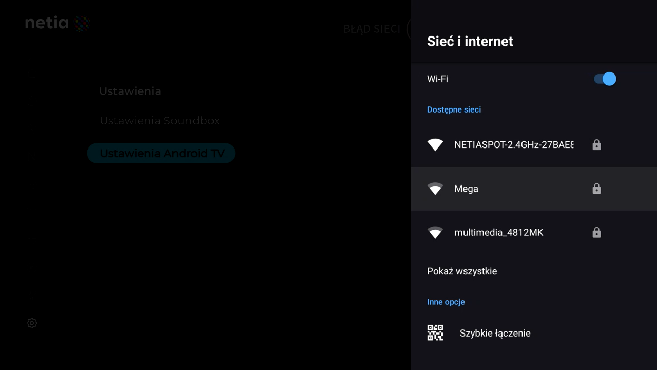 Netia Soundbox 4K - połączenie z siecią bezprzewodową Wi-Fi