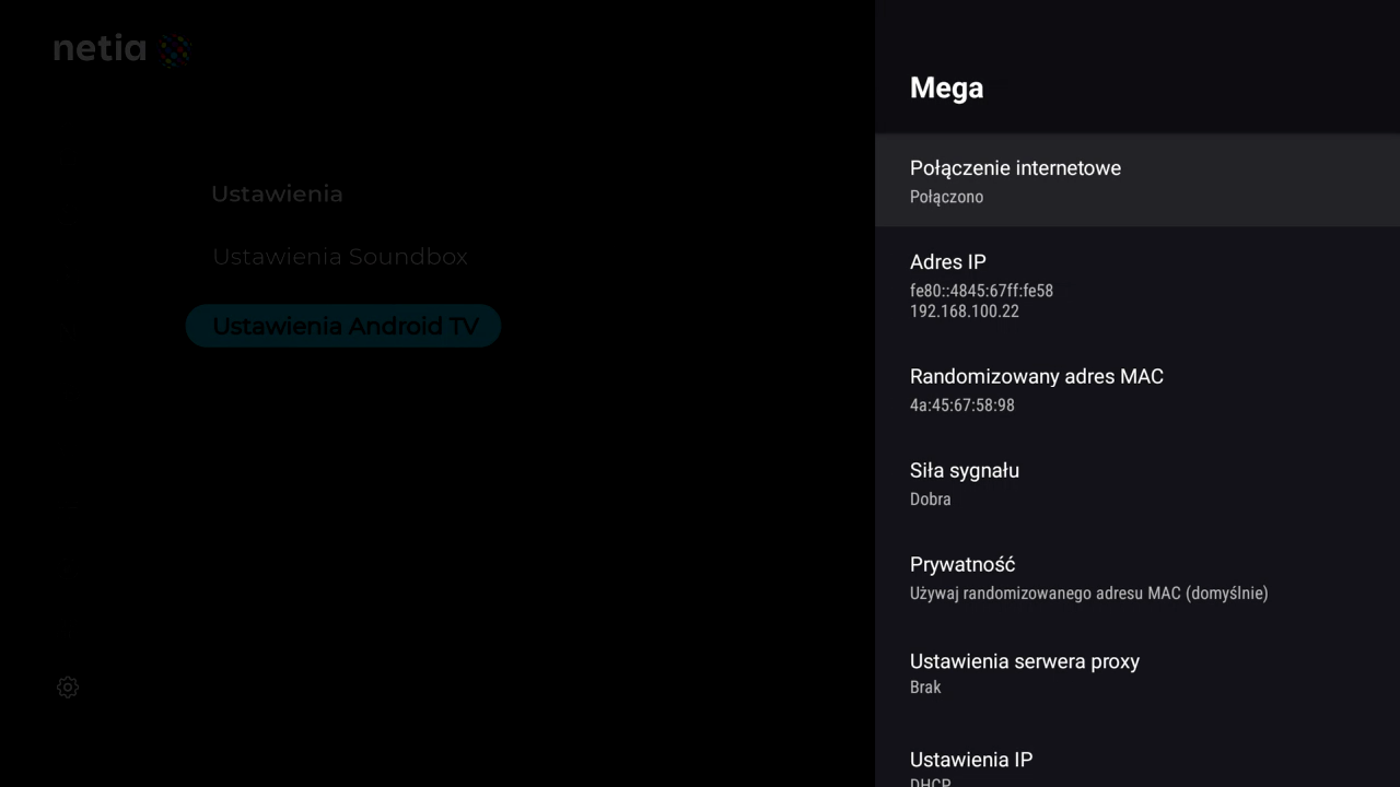 Netia Soundbox 4K - połączenie z siecią bezprzewodową Wi-Fi