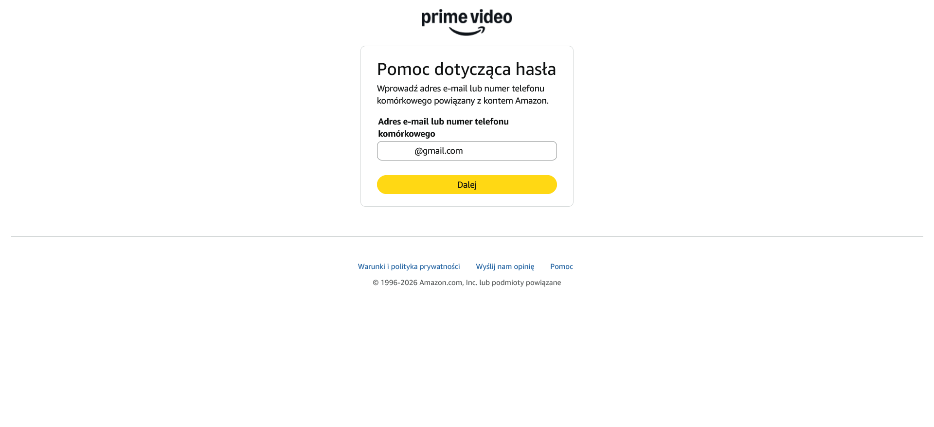 Amazon - hasło