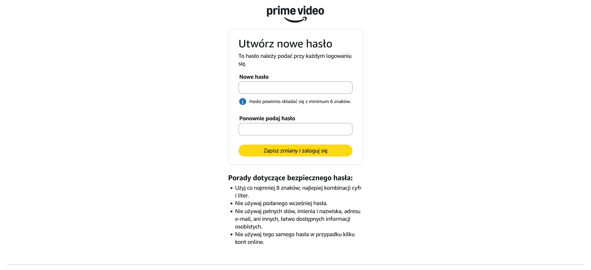 Amazon - hasło