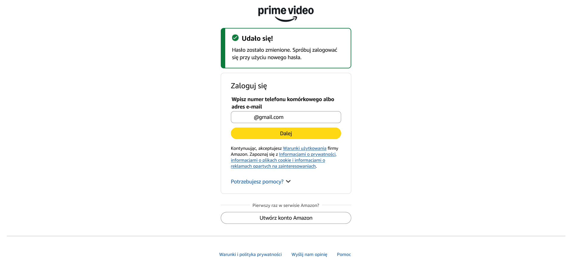 Amazon - hasło