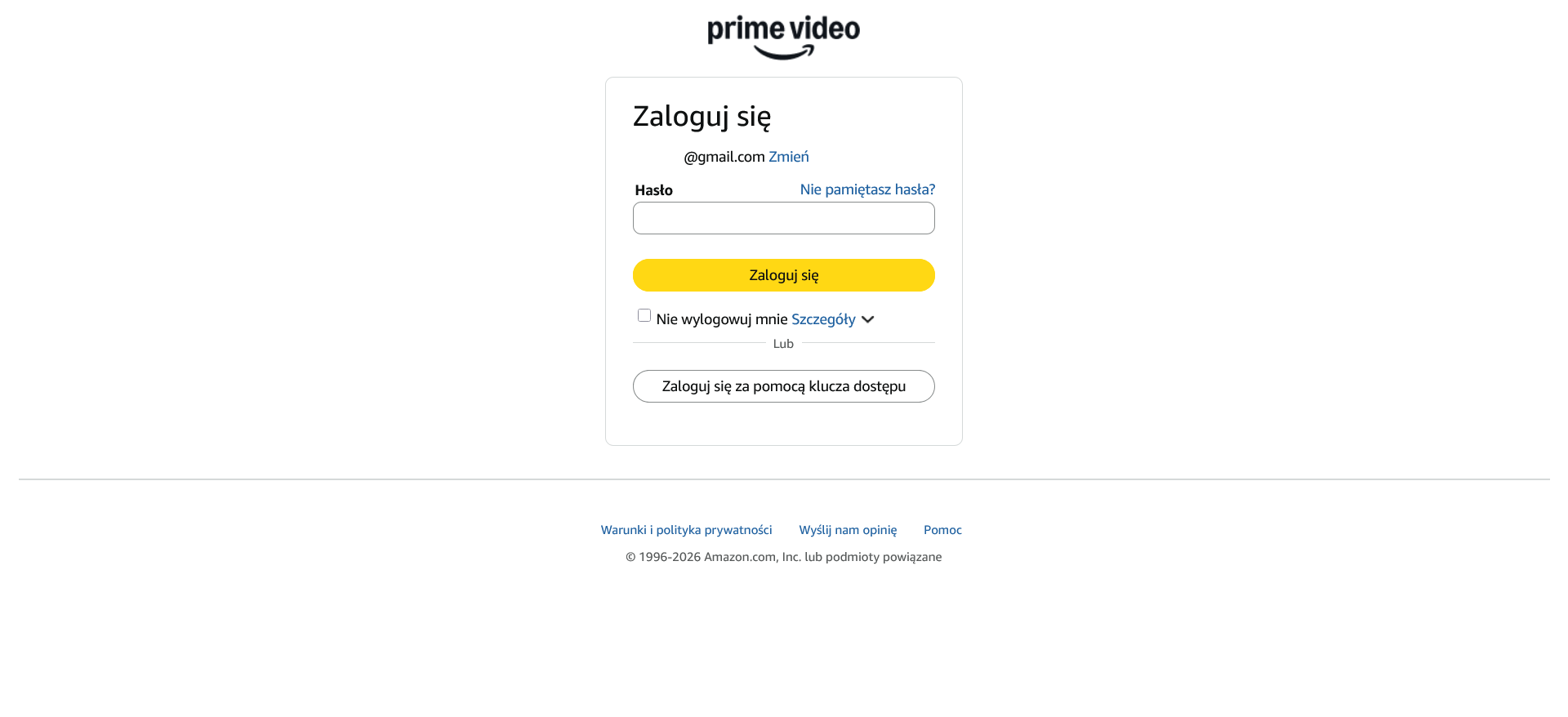 Amazon - logowanie