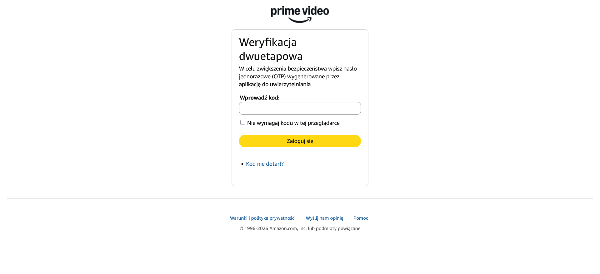 Amazon - logowanie