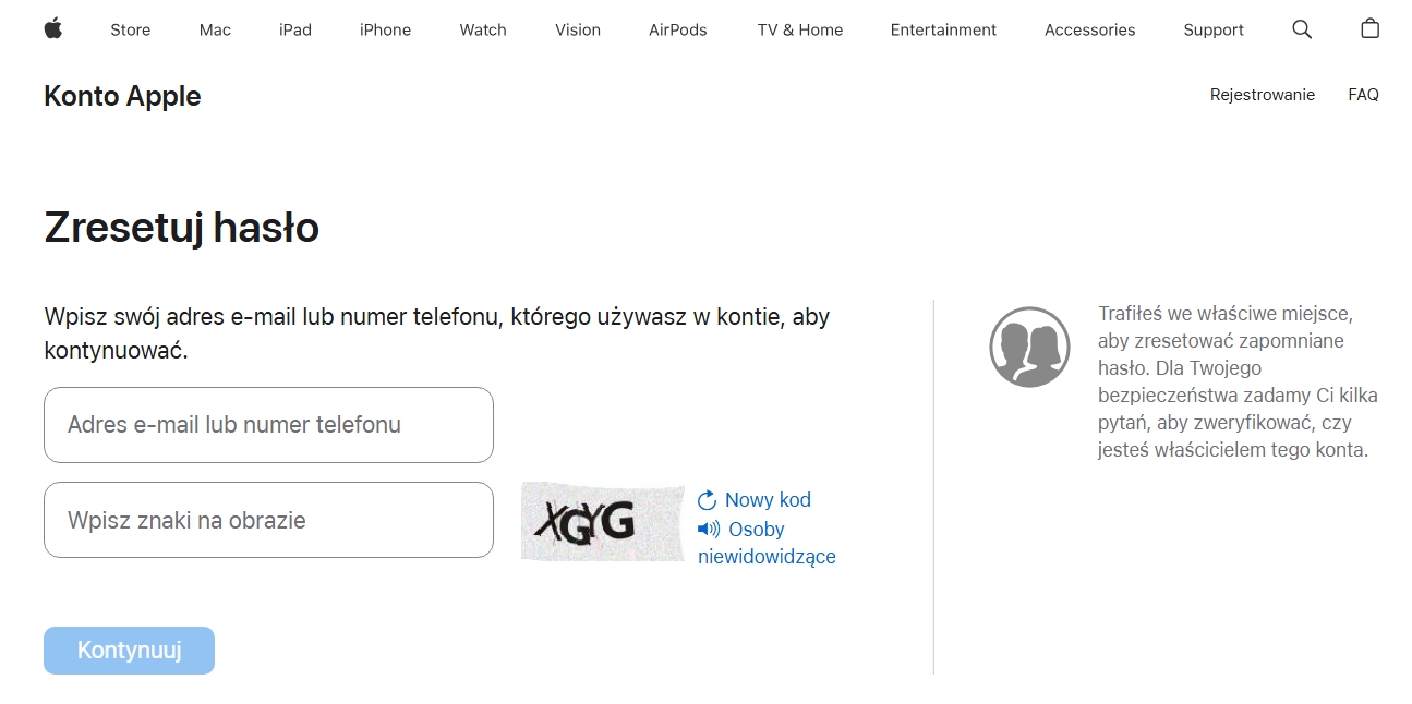 Apple TV - logowanie