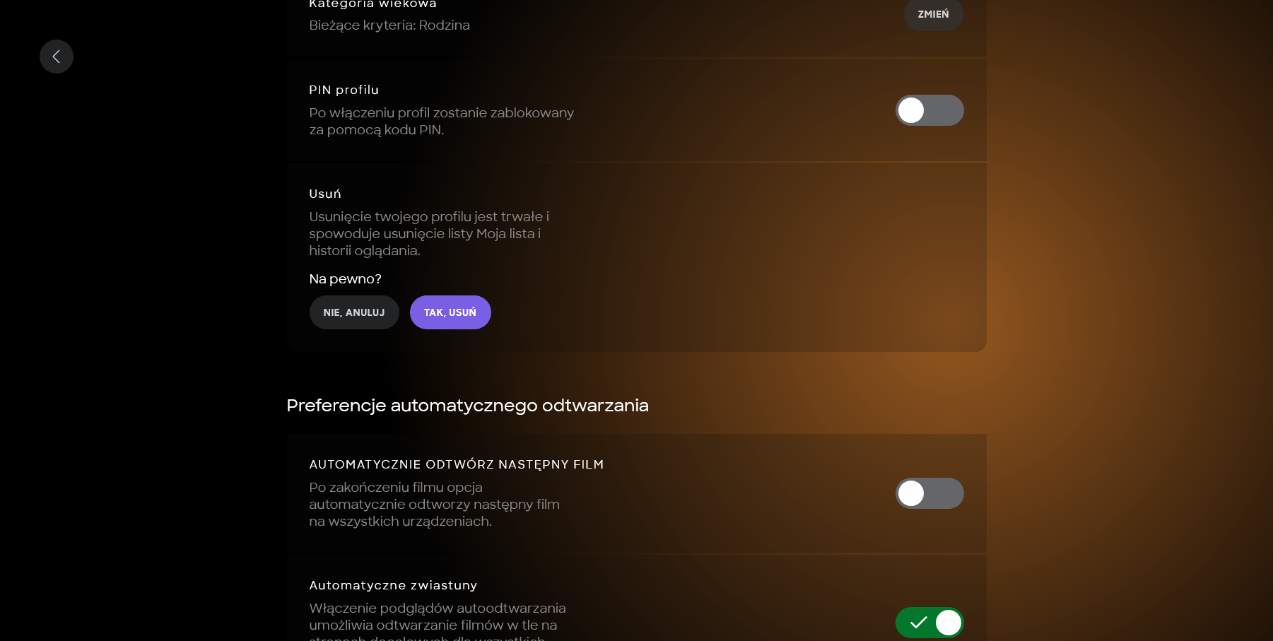 SkyShowtime - profil dodanie/edycja/usunięcie