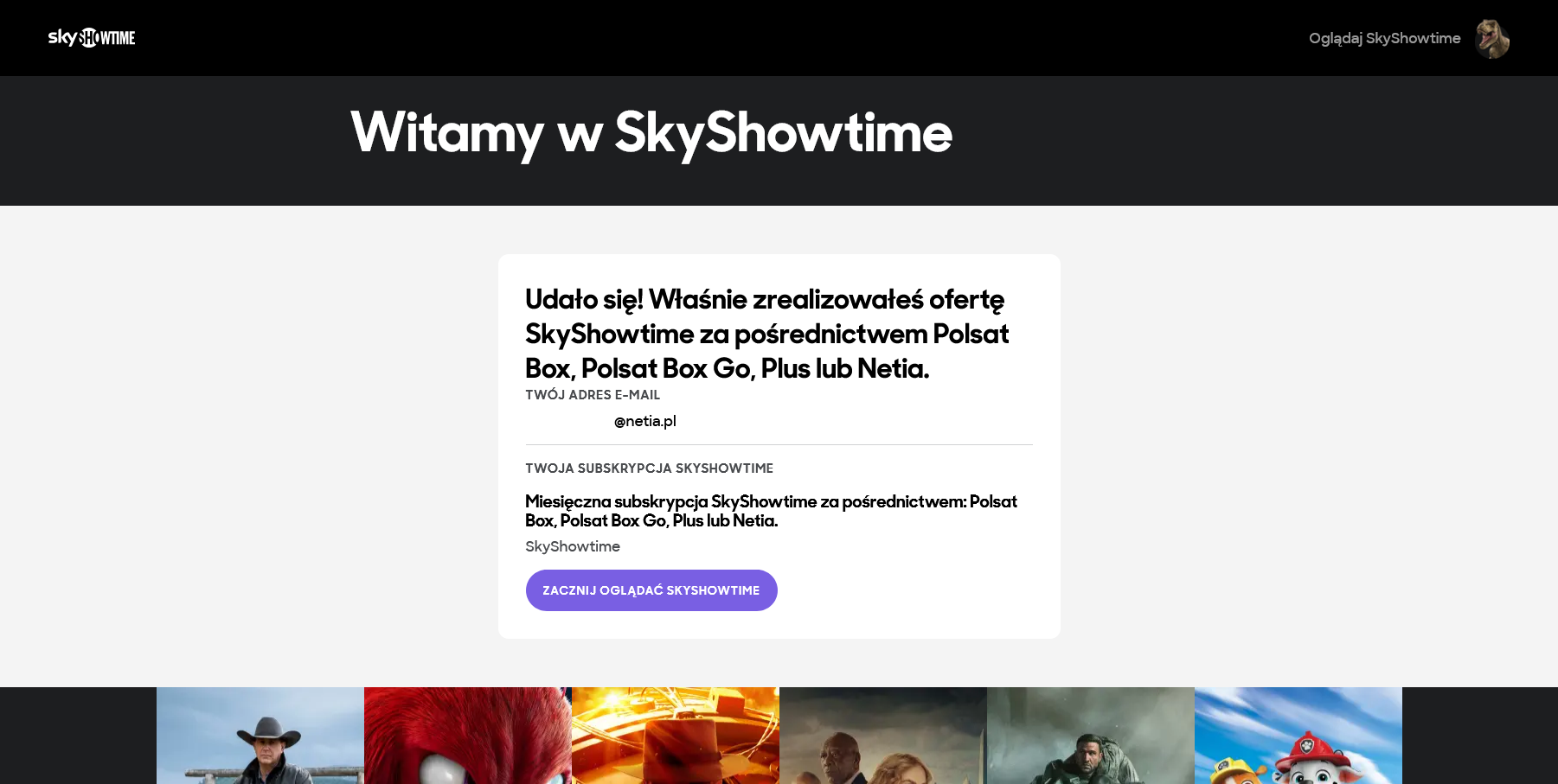 SkyShowtime - rejestracja