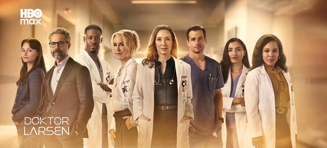 plakat z serialu Doktor Larsen - główni bohaterowie