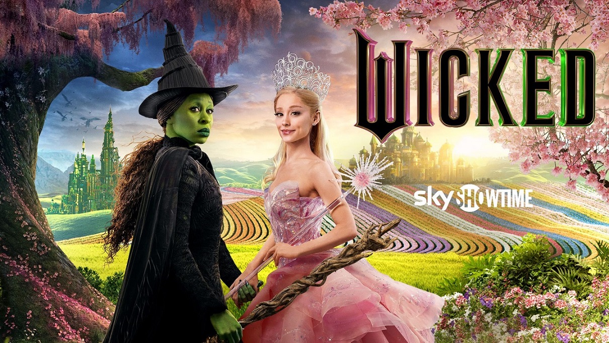 plakat z filmu Wicked - główne bohaterki Elphaba i Glinda