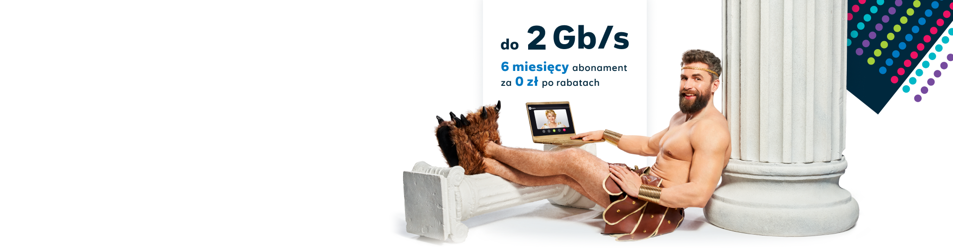 Herakles z laptopem na kolanach