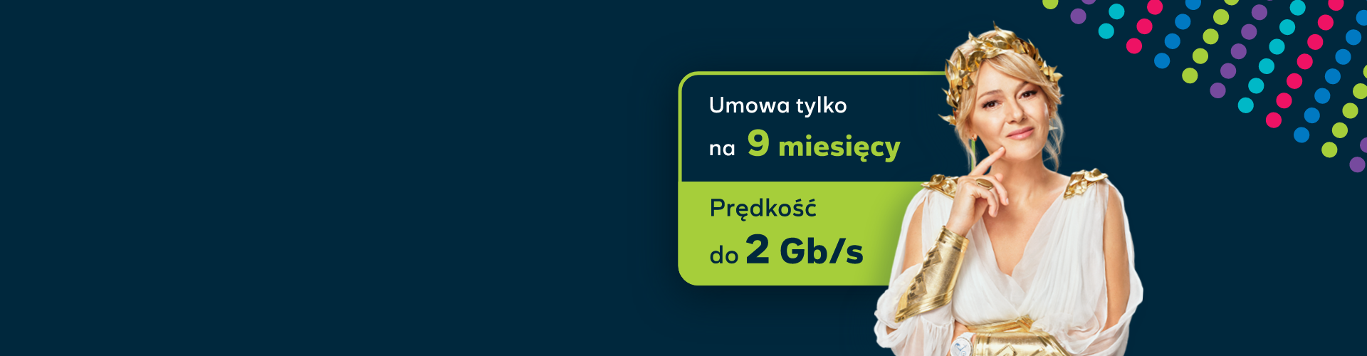 bogini netia prezentująca ofertę na 9 miesięcy